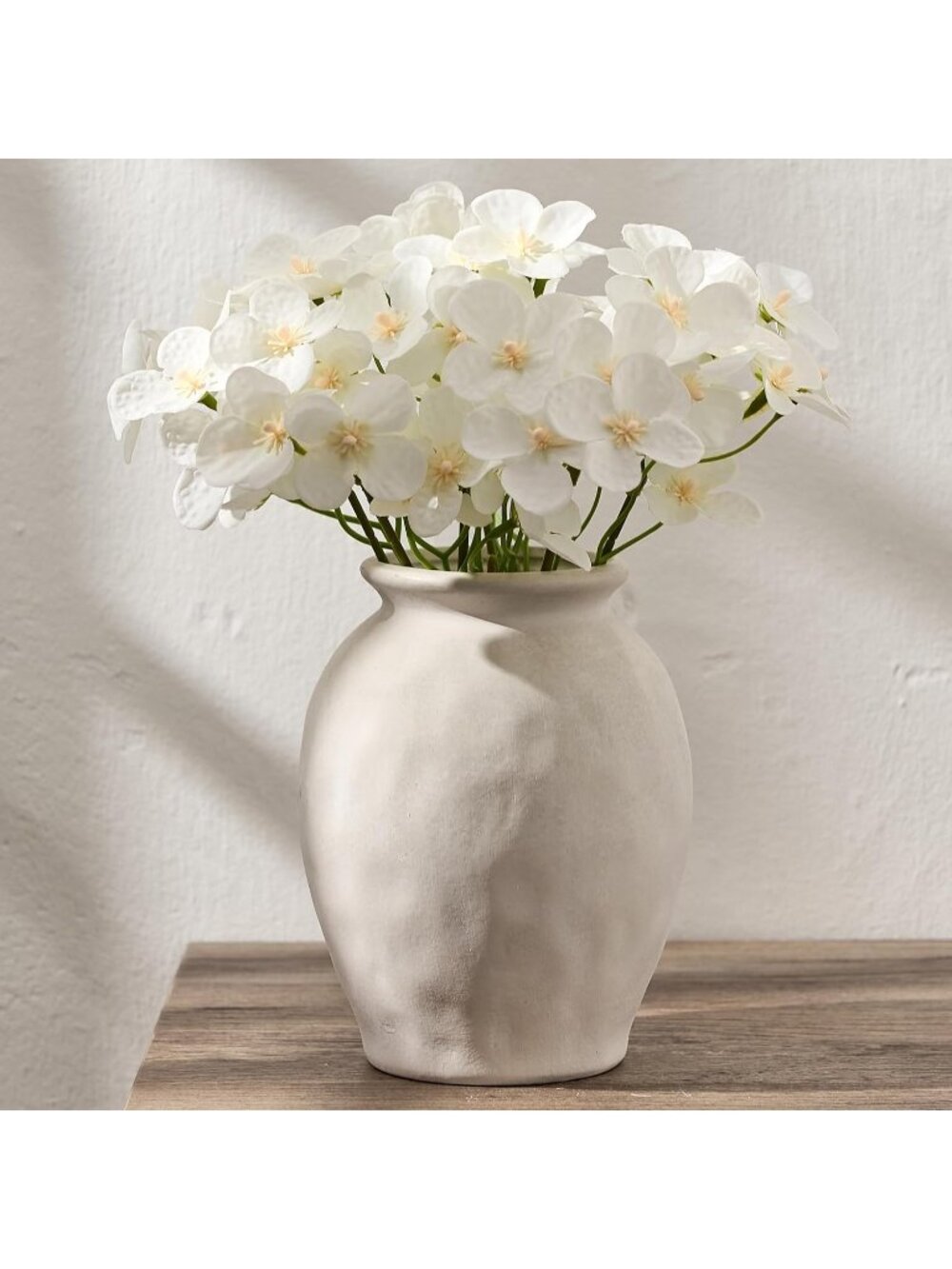 7.2" Ceramic Terracotta Farmhouse Rustic Vase for Living Room Home Decoration